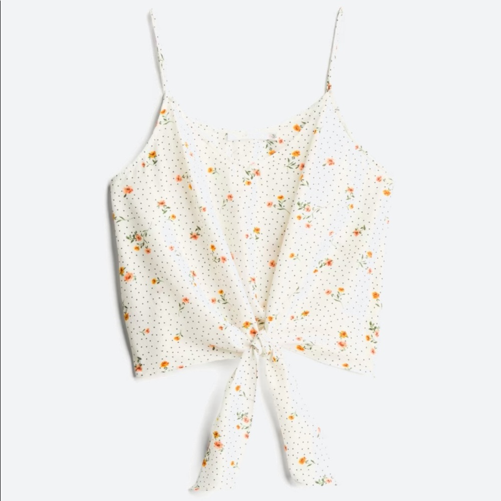 Lush Parina Tie Front Crop Cami Blouse